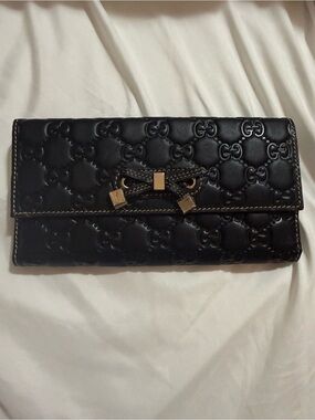 Gucci Guccissima Princy continental wallet with bow detail